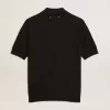Polo da donna in lana merino nera Polo da donna in lana merino nera