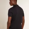 Polo da uomo a maniche corte in lana merino blu navy Polo da uomo a maniche corte in lana merino blu navy