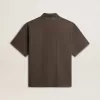 Polo da uomo in cotone grigio antracite con ricamo