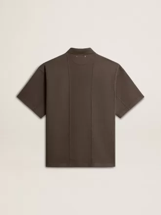 Polo da uomo in cotone grigio antracite con ricamo Polo da uomo in cotone grigio antracite con ricamo