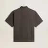 Polo da uomo in cotone grigio antracite con ricamo