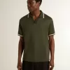 Polo da uomo in jersey verde militare con ricamo Polo da uomo in jersey verde militare con ricamo