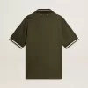 Polo da uomo in jersey verde militare con ricamo Polo da uomo in jersey verde militare con ricamo