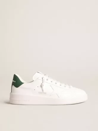 Purestar con stella bianca bio-based e linguetta sul tallone in pelle verde opaco Purestar con stella bianca bio-based e linguetta sul tallone in pelle verde opaco