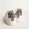 Purestar da donna con stella in pelle bianca e tallone glitterato antracite Purestar da donna con stella in pelle bianca e tallone glitterato antracite