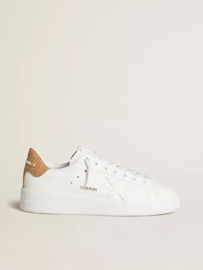 Purestar da donna con stella in pelle e linguetta sul tallone in pelle con stampa cocco Purestar da donna con stella in pelle e linguetta sul tallone in pelle con stampa cocco