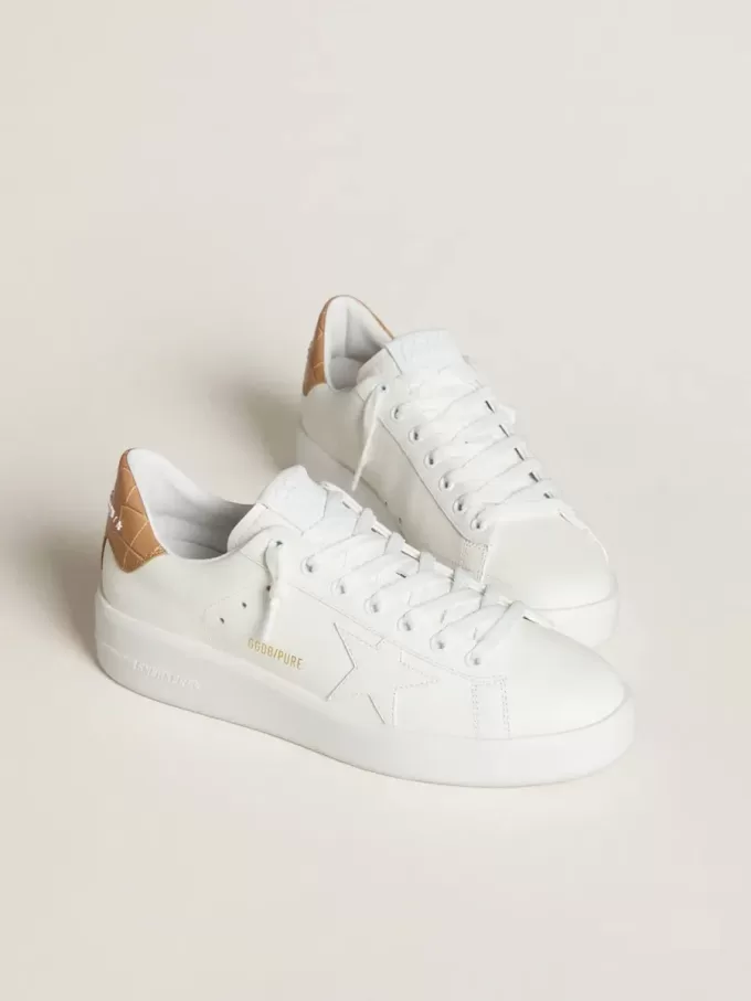 Purestar da donna con stella in pelle e linguetta sul tallone in pelle con stampa cocco Purestar da donna con stella in pelle e linguetta sul tallone in pelle con stampa cocco