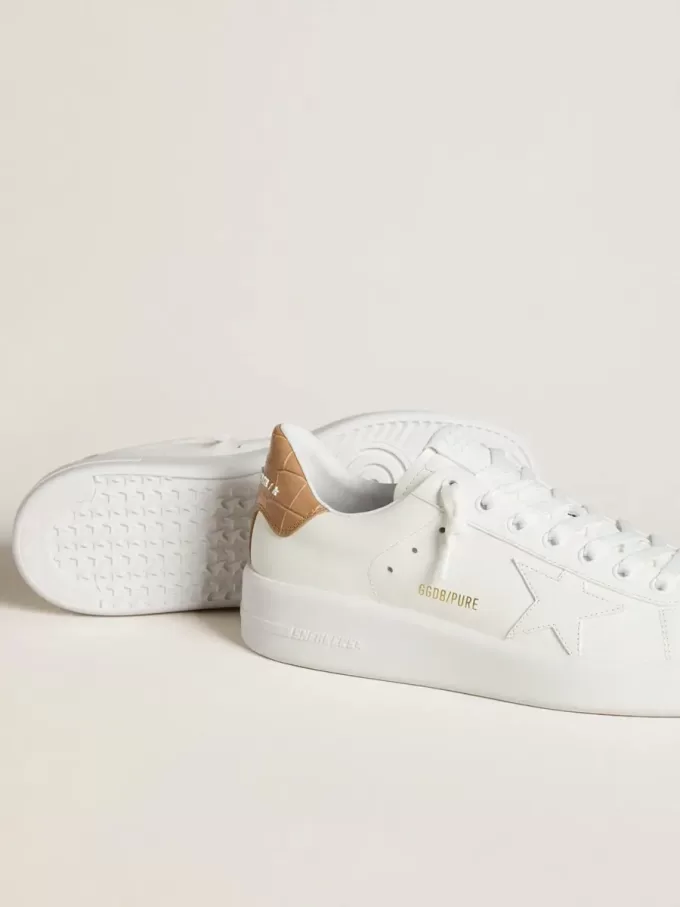 Purestar da donna con stella in pelle e linguetta sul tallone in pelle con stampa cocco Purestar da donna con stella in pelle e linguetta sul tallone in pelle con stampa cocco