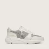 Running Sole da donna in mesh e nabuk con stella in pelle metallizzata argento Running Sole da donna in mesh e nabuk con stella in pelle metallizzata argento