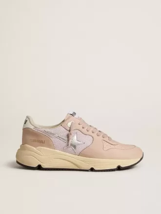 Running Sole da donna in mesh e nabuk con stella in pelle metallizzata argento Running Sole da donna in mesh e nabuk con stella in pelle metallizzata argento