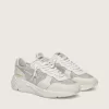 Running Sole da donna in mesh e nabuk con stella in pelle metallizzata argento Running Sole da donna in mesh e nabuk con stella in pelle metallizzata argento