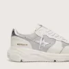Running Sole da donna in mesh e nabuk con stella in pelle metallizzata argento Running Sole da donna in mesh e nabuk con stella in pelle metallizzata argento