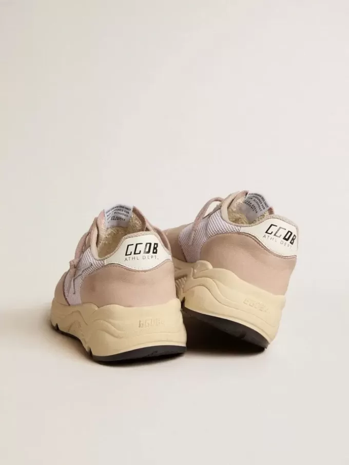 Running Sole da donna in mesh e nabuk con stella in pelle metallizzata argento Running Sole da donna in mesh e nabuk con stella in pelle metallizzata argento