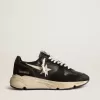 Running Sole da donna in nappa nera e pelle scamosciata Running Sole da donna in nappa nera e pelle scamosciata
