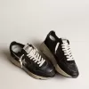 Running Sole da donna in nappa nera e pelle scamosciata Running Sole da donna in nappa nera e pelle scamosciata