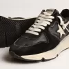Running Sole da donna in nappa nera e pelle scamosciata Running Sole da donna in nappa nera e pelle scamosciata