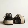 Running Sole da donna in nappa nera e pelle scamosciata Running Sole da donna in nappa nera e pelle scamosciata