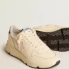 Running Sole da donna in pelle nappa con stella in pelle rosa e linguetta sul tallone in pelle blu Running Sole da donna in pelle nappa con stella in pelle rosa e linguetta sul tallone in pelle blu