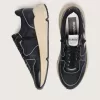 Running Sole da donna in pelle nappa nera e nylon con stella in pelle argentata