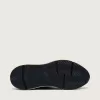 Running Sole da donna in pelle nappa nera e nylon con stella in pelle argentata