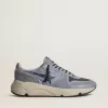Running Sole da uomo in nylon azzurro e nabuk con stella nera