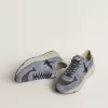 Running Sole da uomo in nylon azzurro e nabuk con stella nera