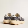 Running Sole da uomo in pelle nappa blu scuro e nylon nero con stella argentata