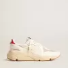 Running Sole da uomo in pelle nappa con stella in pelle beige e linguetta posteriore rossa Running Sole da uomo in pelle nappa con stella in pelle beige e linguetta posteriore rossa