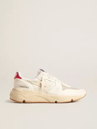 Running Sole da uomo in pelle nappa con stella in pelle beige e linguetta posteriore rossa