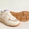 Running Sole da uomo in pelle nappa con stella in pelle beige e linguetta posteriore rossa Running Sole da uomo in pelle nappa con stella in pelle beige e linguetta posteriore rossa