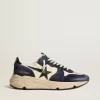 Running Sole da uomo in pelle nappa nera e beige con stella nera e linguetta sul tallone Running Sole da uomo in pelle nappa nera e beige con stella nera e linguetta sul tallone