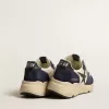 Running Sole da uomo in pelle nappa nera e beige con stella nera e linguetta sul tallone Running Sole da uomo in pelle nappa nera e beige con stella nera e linguetta sul tallone