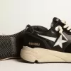 Running Sole da uomo in pelle nappa nera e pelle scamosciata con stella bianca