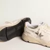 Running Sole in nappa con stella argentata e linguetta sul tallone in pelle dorata