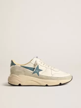 Running Sole in nappa con stella in pelle blu e inserto in camoscio Running Sole in nappa con stella in pelle blu e inserto in camoscio