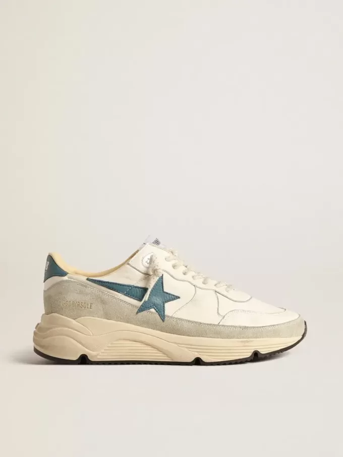 Running Sole in nappa con stella in pelle blu e inserto in camoscio Running Sole in nappa con stella in pelle blu e inserto in camoscio
