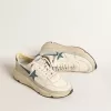 Running Sole in nappa con stella in pelle blu e inserto in camoscio Running Sole in nappa con stella in pelle blu e inserto in camoscio