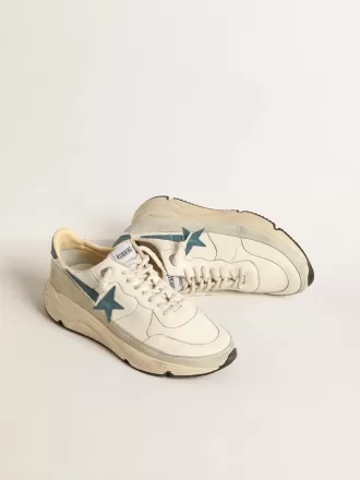 Running Sole in nappa con stella in pelle blu e inserto in camoscio Running Sole in nappa con stella in pelle blu e inserto in camoscio
