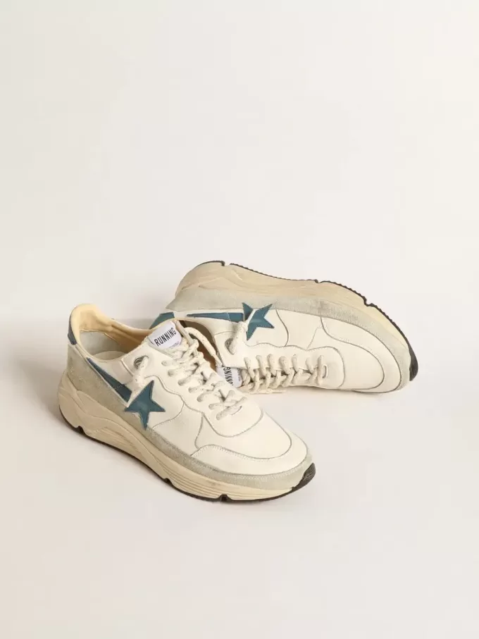 Running Sole in nappa con stella in pelle blu e inserto in camoscio Running Sole in nappa con stella in pelle blu e inserto in camoscio