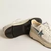 Running Sole in nappa con stella in pelle blu e inserto in camoscio Running Sole in nappa con stella in pelle blu e inserto in camoscio