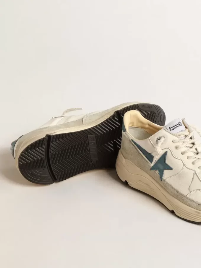 Running Sole in nappa con stella in pelle blu e inserto in camoscio Running Sole in nappa con stella in pelle blu e inserto in camoscio