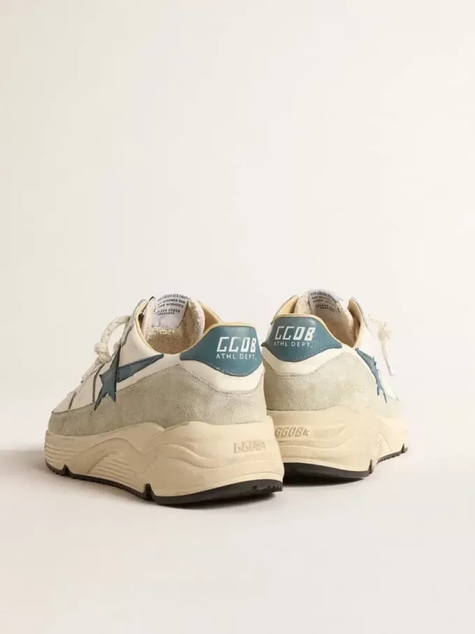 Running Sole in nappa con stella in pelle blu e inserto in camoscio Running Sole in nappa con stella in pelle blu e inserto in camoscio