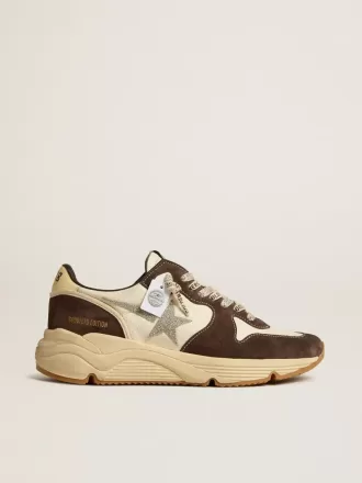 Running Sole LTD da donna in nappa e pelle scamosciata marrone con stella in cristallo Swarovski Running Sole LTD da donna in nappa e pelle scamosciata marrone con stella in cristallo Swarovski