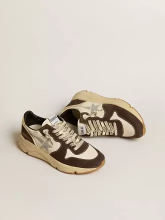 Running Sole LTD da donna in nappa e pelle scamosciata marrone con stella in cristallo Swarovski Running Sole LTD da donna in nappa e pelle scamosciata marrone con stella in cristallo Swarovski