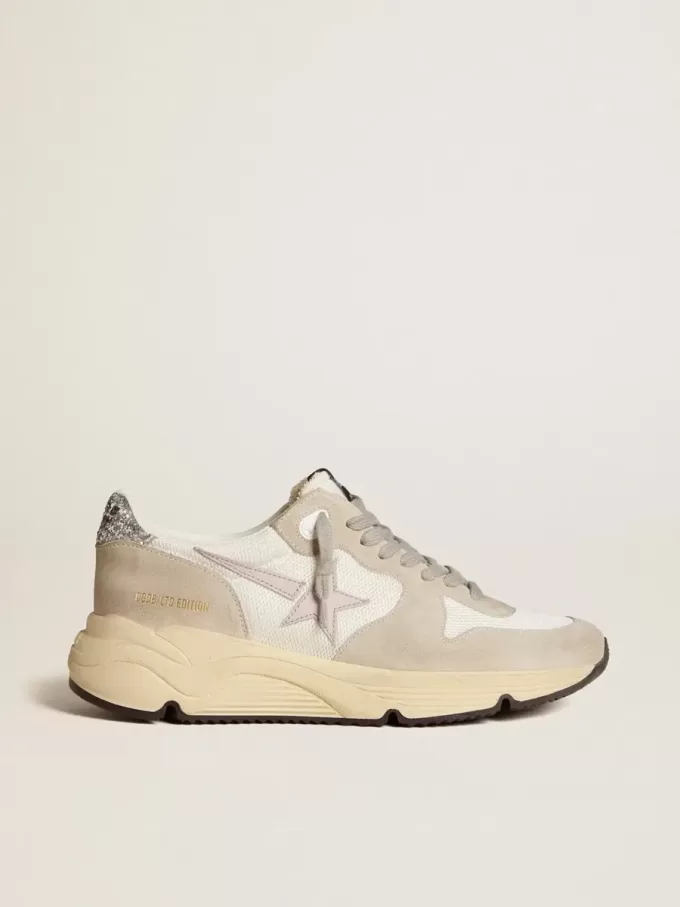 Running Sole LTD in mesh con stella in pelle e tallone glitterato
