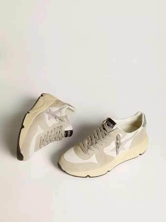 Running Sole LTD in mesh con stella in pelle e tallone glitterato