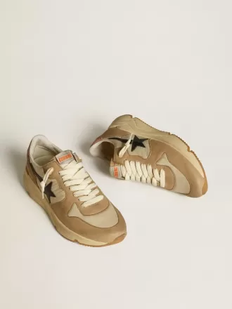 Running Sole LTD in nylon e nabuk con stella e linguetta sul tallone in pelle Running Sole LTD in nylon e nabuk con stella e linguetta sul tallone in pelle