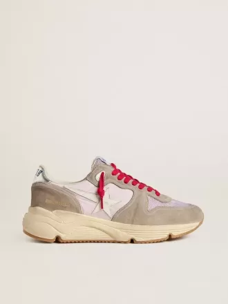 Running Sole LTD in nylon rosa con stella in pelle bianca Running Sole LTD in nylon rosa con stella in pelle bianca