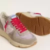 Running Sole LTD in nylon rosa con stella in pelle bianca