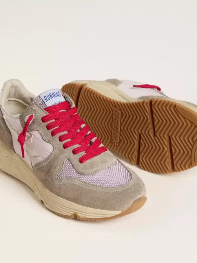 Running Sole LTD in nylon rosa con stella in pelle bianca